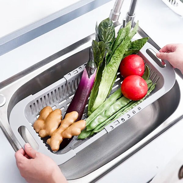 Extendable Over the Sink Fruits & Vegetables Drain Basket