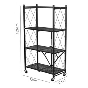 Movable Steel 4-Tier Rack with Large Capacity