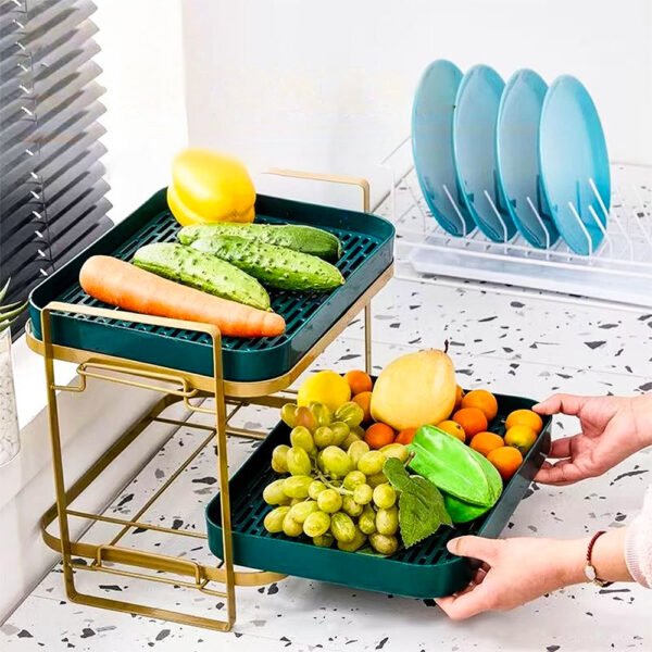 Multi-Functional Storage Organizer Rack with Removable Drain Tray