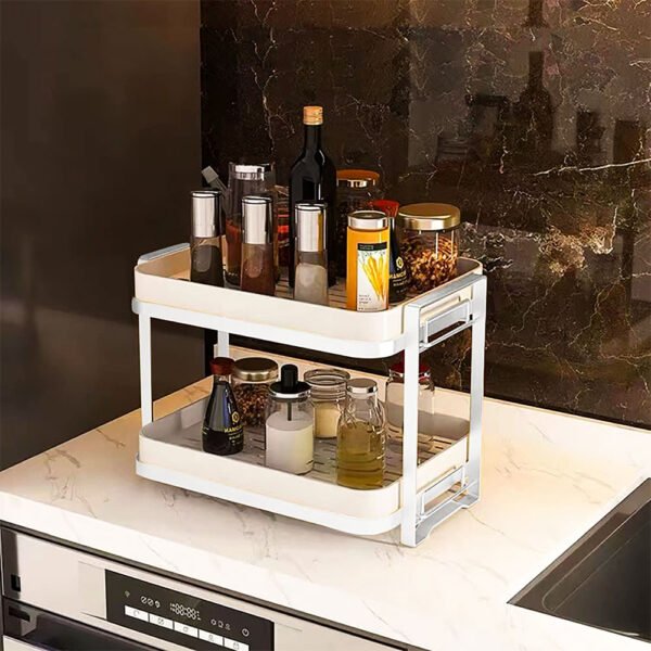 Multi-Functional Storage Organizer Rack with Removable Drain Tray