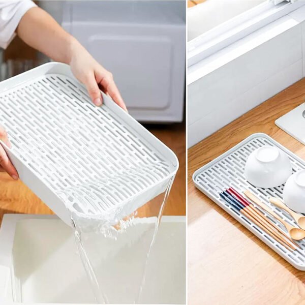 Multi-Functional Storage Organizer Rack with Removable Drain Tray