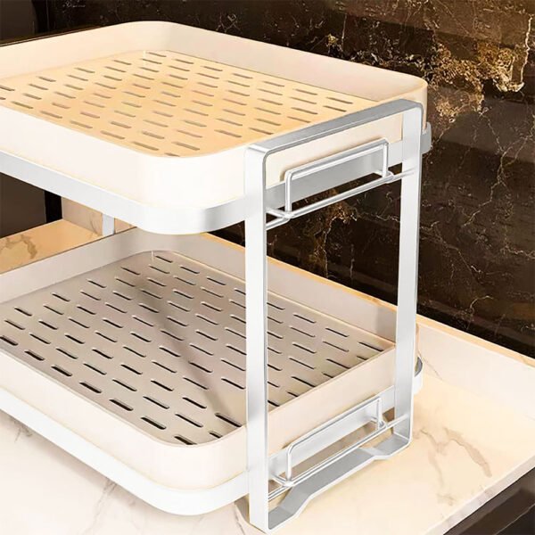 Multi-Functional Storage Organizer Rack with Removable Drain Tray