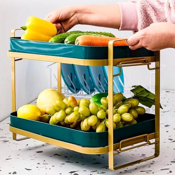 Multi-Functional Storage Organizer Rack with Removable Drain Tray