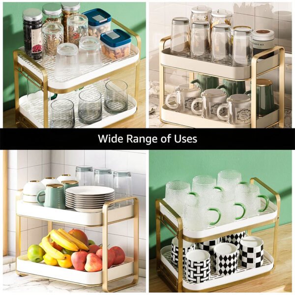 Multi-Functional Storage Organizer Rack with Removable Drain Tray