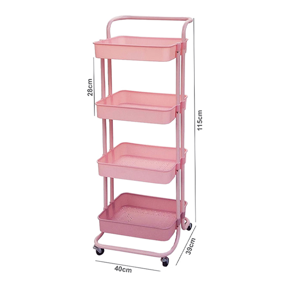 Multi-Purpose 4 Tier Rolling Storage Organizer Rack