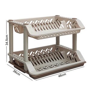 Two Tiers Plastic Dish Drying Rack