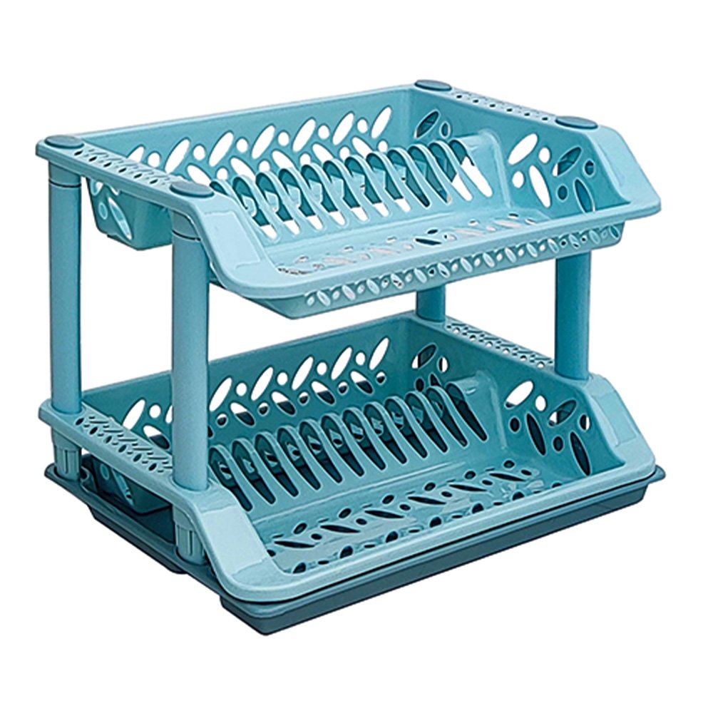 Two Tiers Plastic Dish Drying Rack