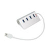 Multi 4 Port USB Hub for PC Silver