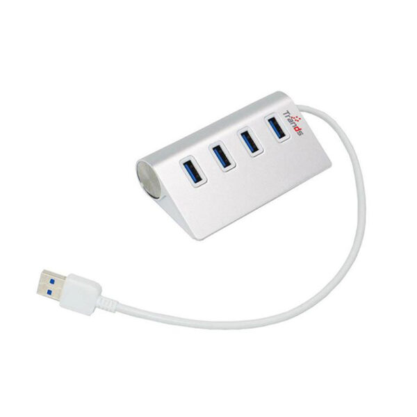 Multi 4 Port USB Hub for PC Silver