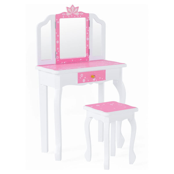 Wooden Princess Makeup Table with Stool