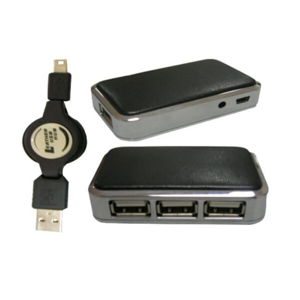 USB Hub with 3 USB Slots and Retractable USB Cable