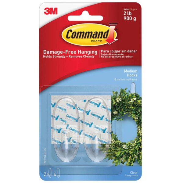 3M Command Clear Wire Hooks Medium