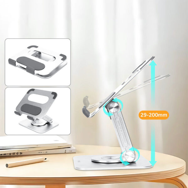 Adjustable Tablet Stand with 360° Rotating Base