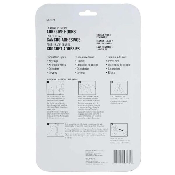 Clear Adhesive Hook Pack