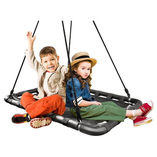 Square spider web saucer swing