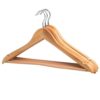 Wooden Flat Hanger W-Round Bar