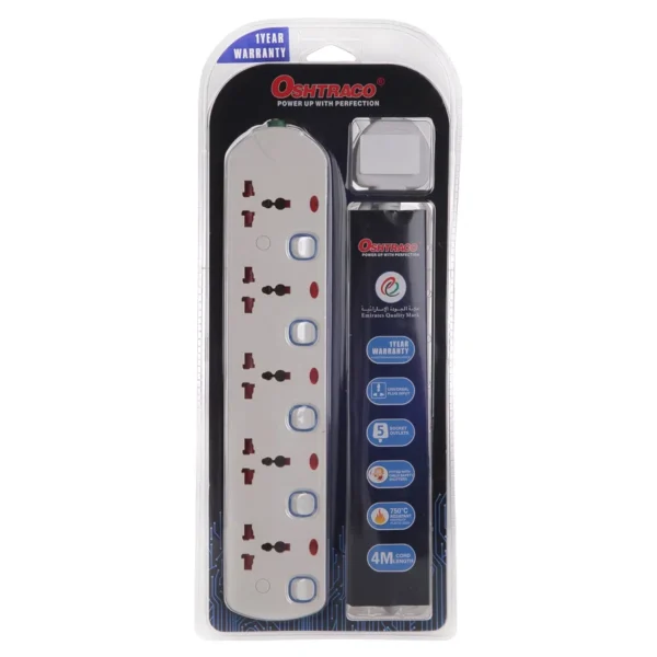 Oshtraco Universal 5-Socket Extension Cord