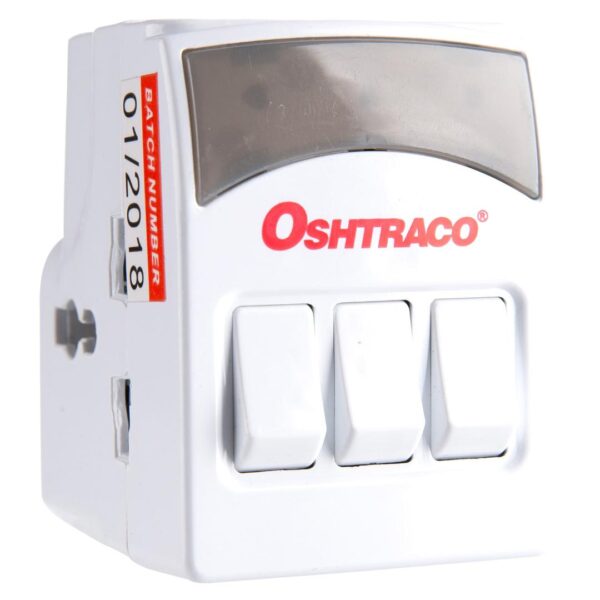 Oshtraco 3-Way Switched BS Multi Adaptor Plug