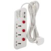 Oshtraco 3-Way Extension Cord W/ Dual USB Ports