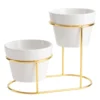 Orchid Bowl Set W/Gold Stand