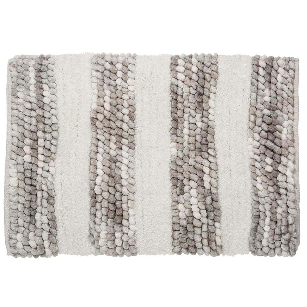 5five Polyester Striped Thick Bath Mat