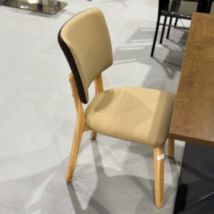 Cushioned Dining Chair with Wooden Legs