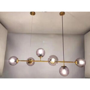 Hanging Glass Light Gold L1200mm Brass