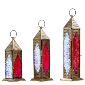 Hilalful Brass Antique Lantern Set