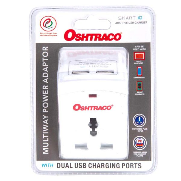 Oshtraco 3 Way Multi Adaptor with 5 V USB