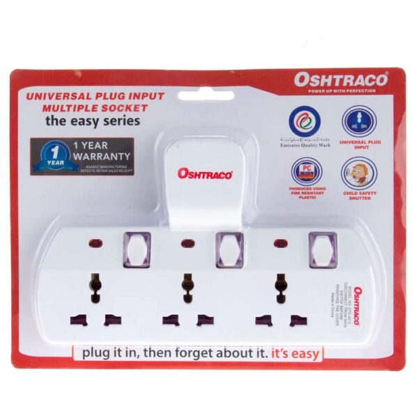 Oshtraco 3-Way T-Socket Universal Plug