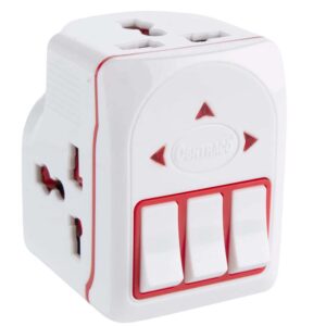 Oshtraco 3-Way Universal Adaptor Plug W-Individual Switch