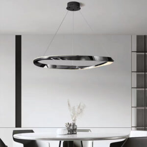 Single Hanging Ring Light Pearl Black