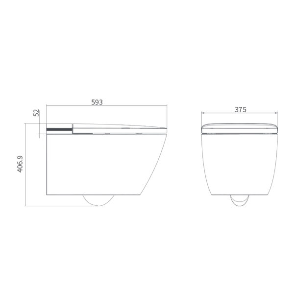 Automatic Wall Hung Toilet Sensor Tank System & Induction Flush Plate