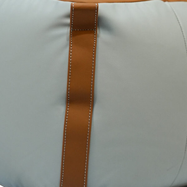 Two-Tone Leather Pouf