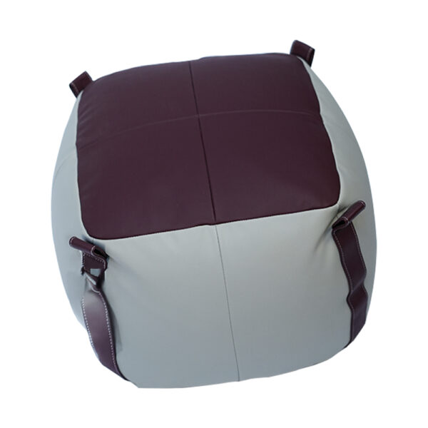 Two-Tone Leather Pouf