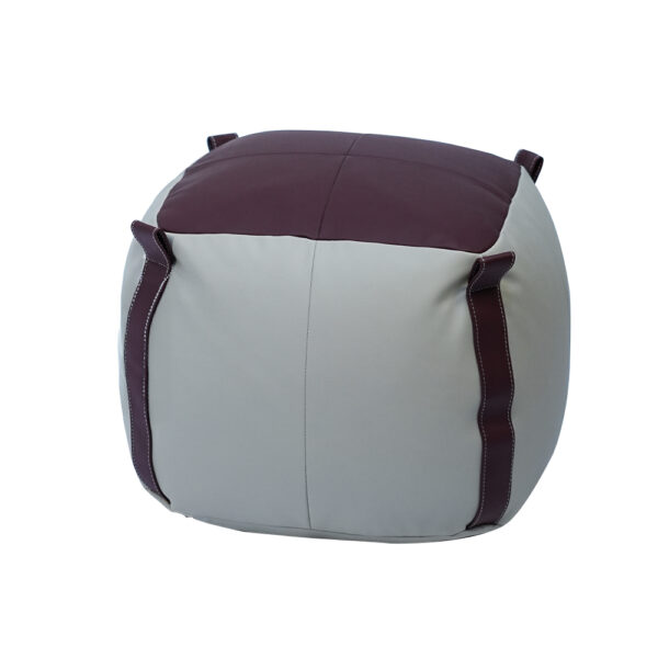 Two-Tone Leather Pouf