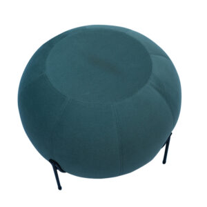 Modern Blue Pouf with Metal Legs