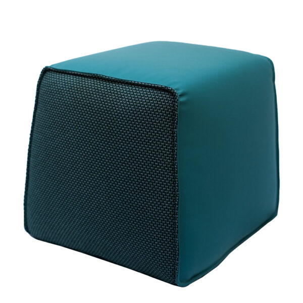 Modern Teal Cube Pouf