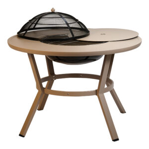 Outdoor Round Fire Pit Table with Hidden Propane Tank