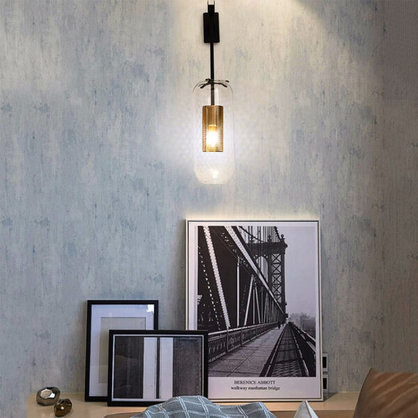 Modern Glass & Metal Wall Lamp