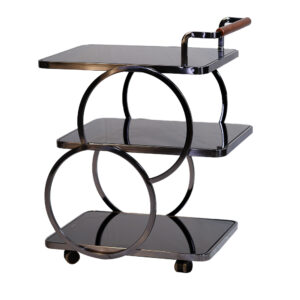 Tempered Glass & Steel Service Trolley