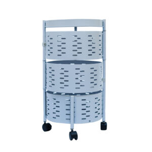 Rotating Storage Trolley with Multi-Layer Shelves